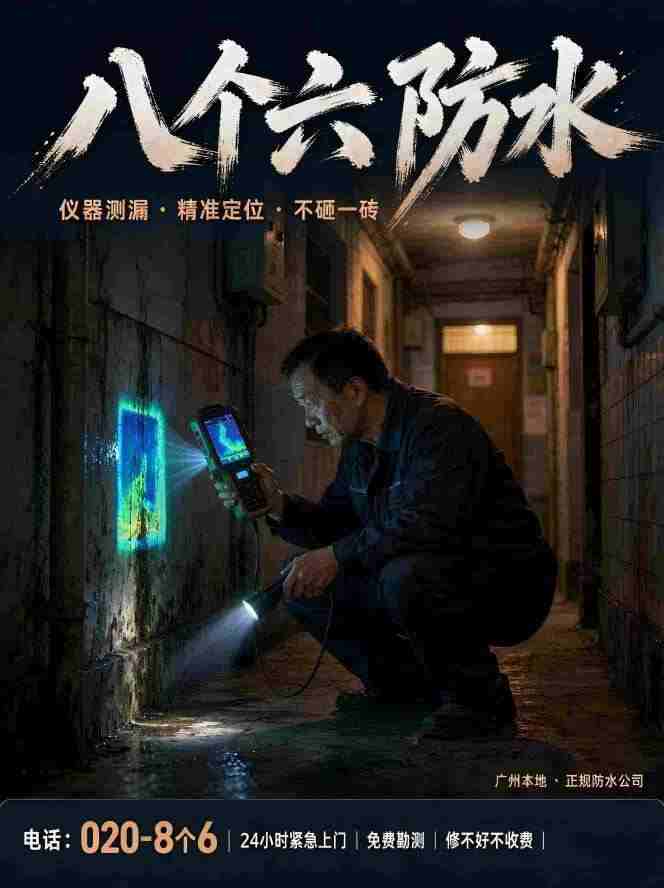 广州八个六漏水检测补漏工艺实拍