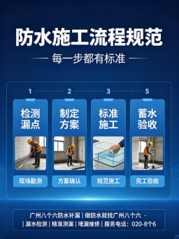广州八个六商铺门面堵漏维修施工与验收