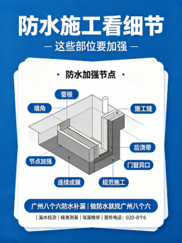 广州八个六车库出入口漏水维修施工与验收